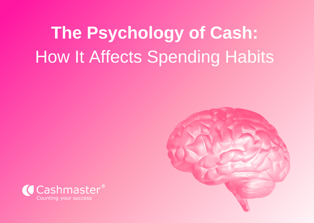 pink gradient background, title "The Psychology of Cash: How It Affects Spending Habits"